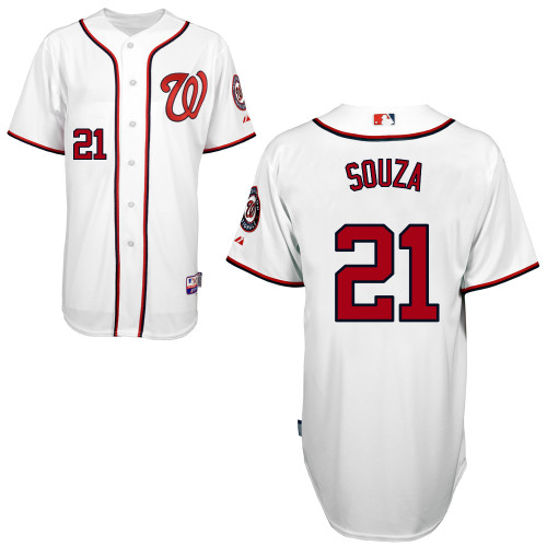 Steven Souza #21 MLB Jersey-Washington Nationals Men's Authentic Home White Cool Base Baseball Jersey
